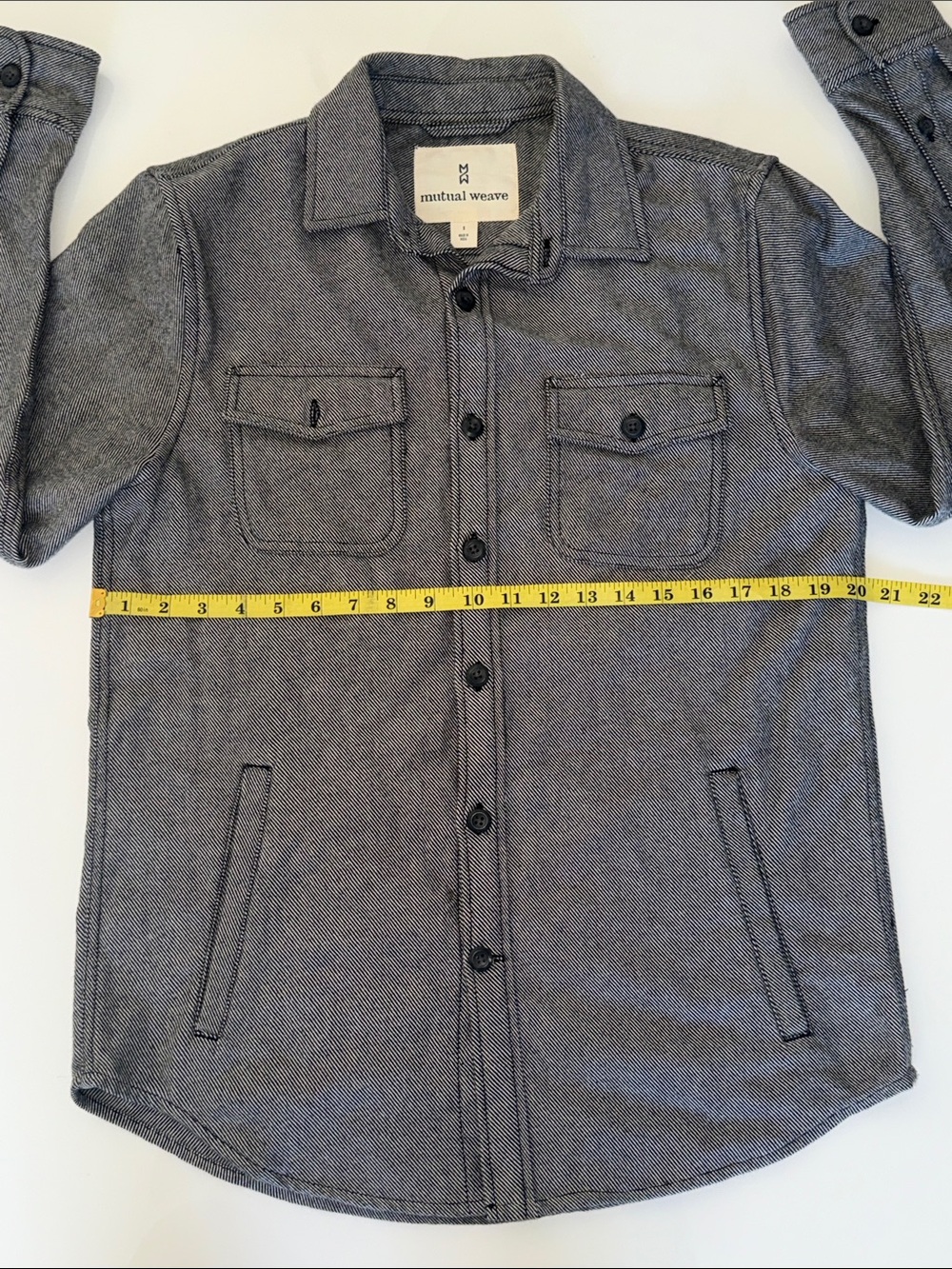 Mutual Weave Striped Grey Button-Up Shirt - Picture 4 of 9